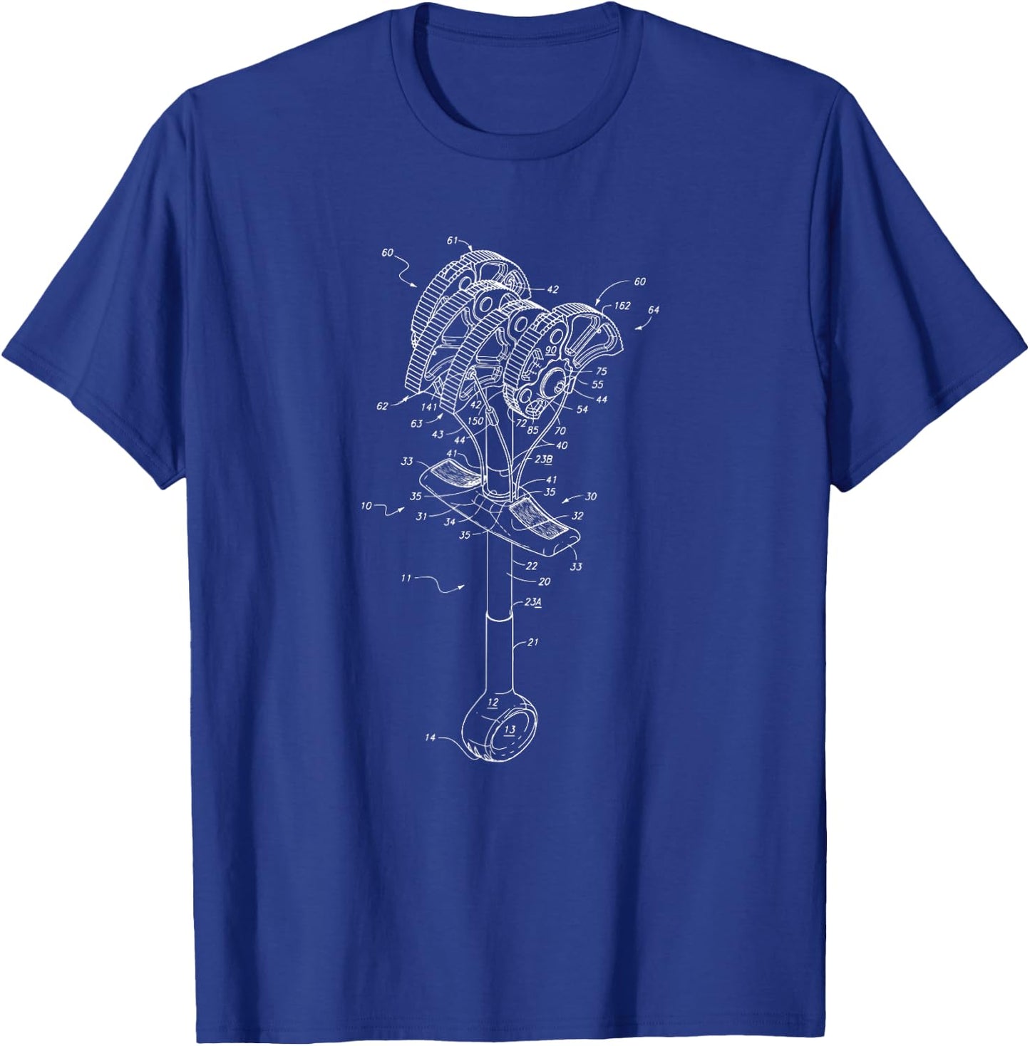 Rock Climbing Cam Anchor Patent Style Blueprint Shirt T-Shirt - T-Shirt | Royal