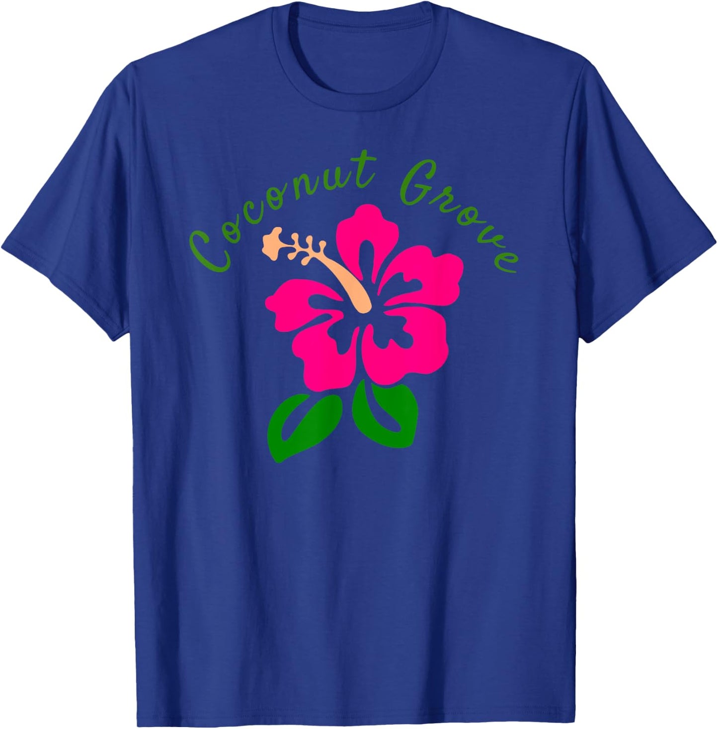 Tropical Coconut Grove Florida Hibiscus Flower T-Shirt - T-Shirt | Royal