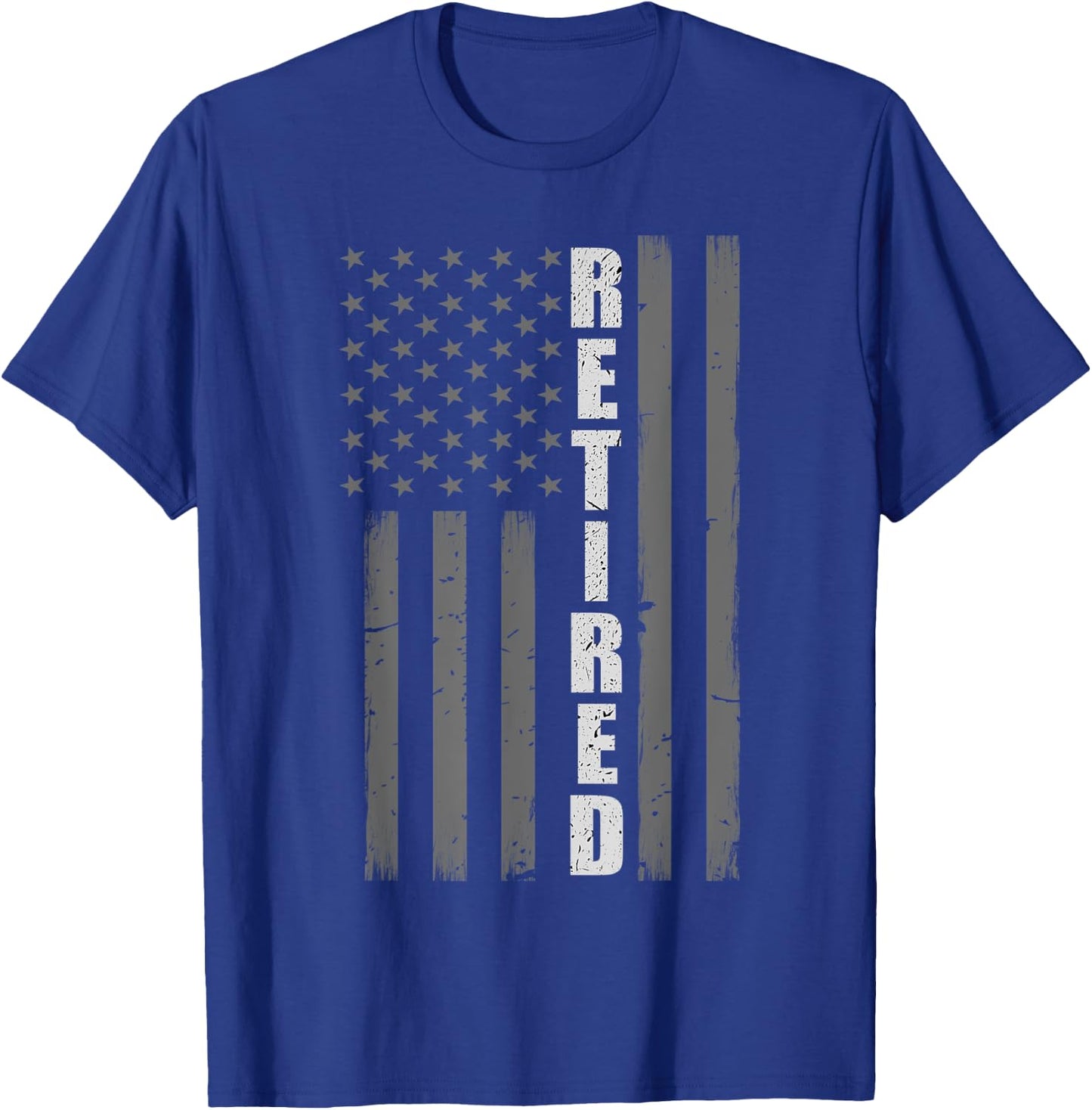 Retired Corrections Officer Gift - Thin Silver Line Flag T-Shirt - T-Shirt | Royal