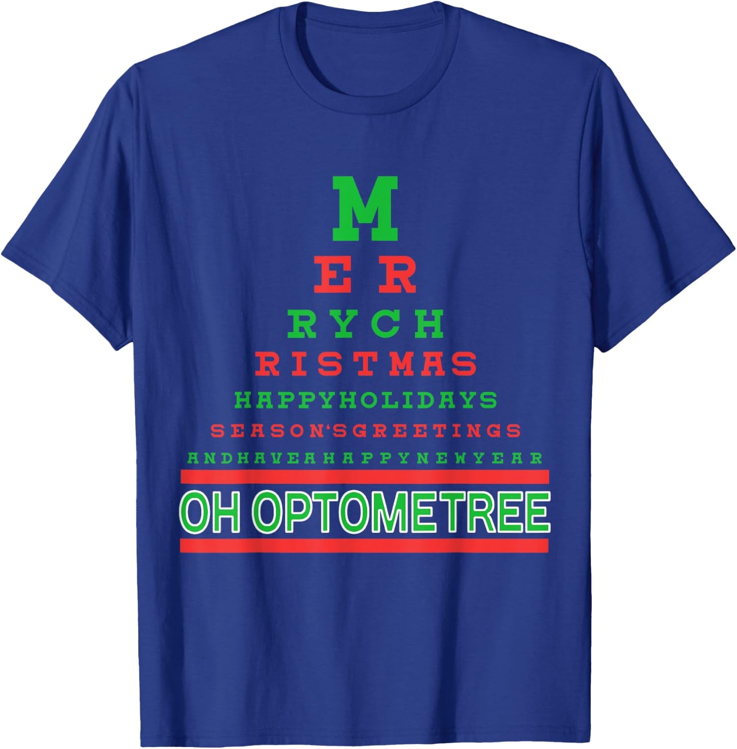 Optometry Christmas Tree Eyeglasses Eye Health Care Gift T-Shirt - T-Shirt | Royal