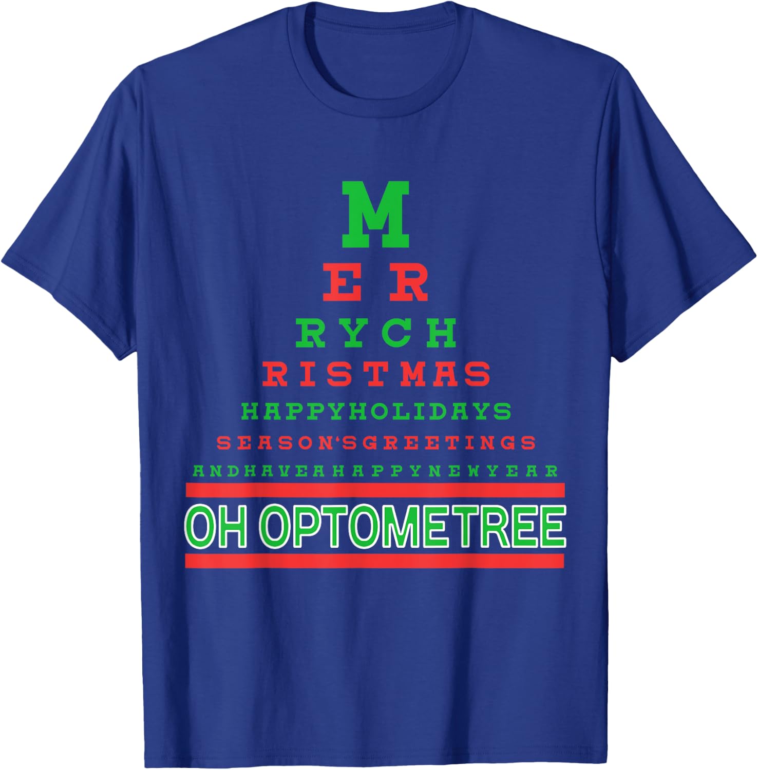 Optometry Christmas Tree Eyeglasses Eye Health Care Gift T-Shirt - T-Shirt | Royal