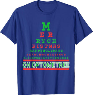 Optometry Christmas Tree Eyeglasses Eye Health Care Gift T-Shirt - T-Shirt | Royal