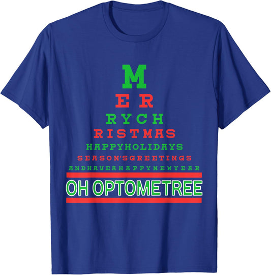 Optometry Christmas Tree Eyeglasses Eye Health Care Gift T-Shirt - T-Shirt | Royal