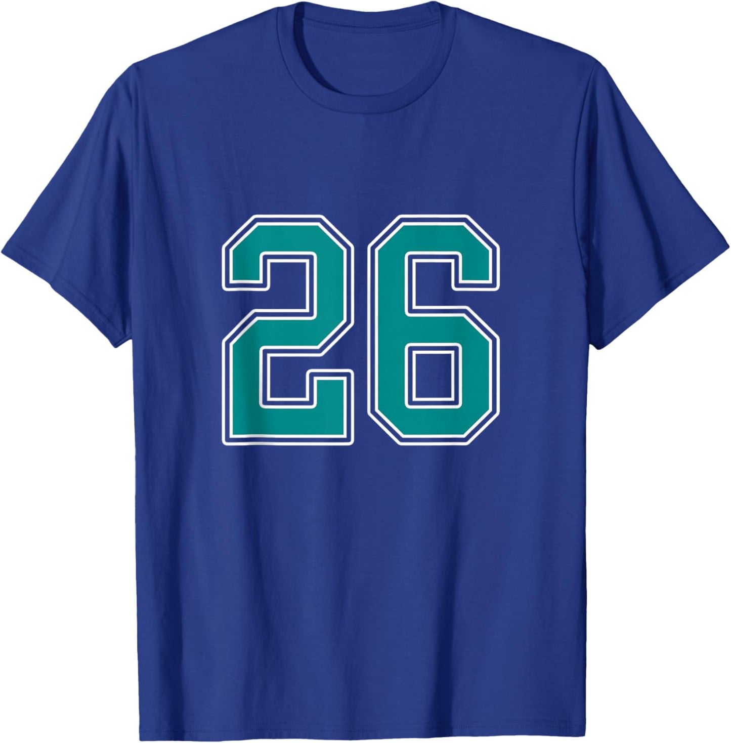 Teal and White Number 26 Jersey Player Uniform #26 Fan T-Shirt - T-Shirt | Royal