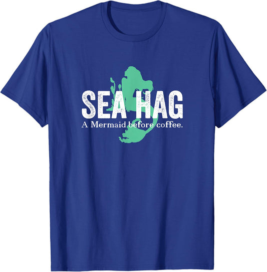 Funny Mermaid Sea Hag Iced Coffee Hot Cold Drinks Lover T-Shirt - T-Shirt | Royal