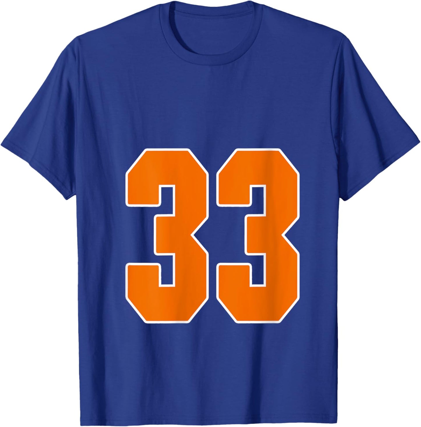 Orange Sports Number 33 Jersey Uniform Player Fan V-Neck T-Shirt - T-Shirt | Royal