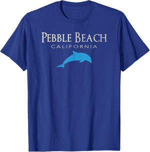 Vintage Pebble Beach CA Dolphin T Shirt T-Shirt - T-Shirt | Royal