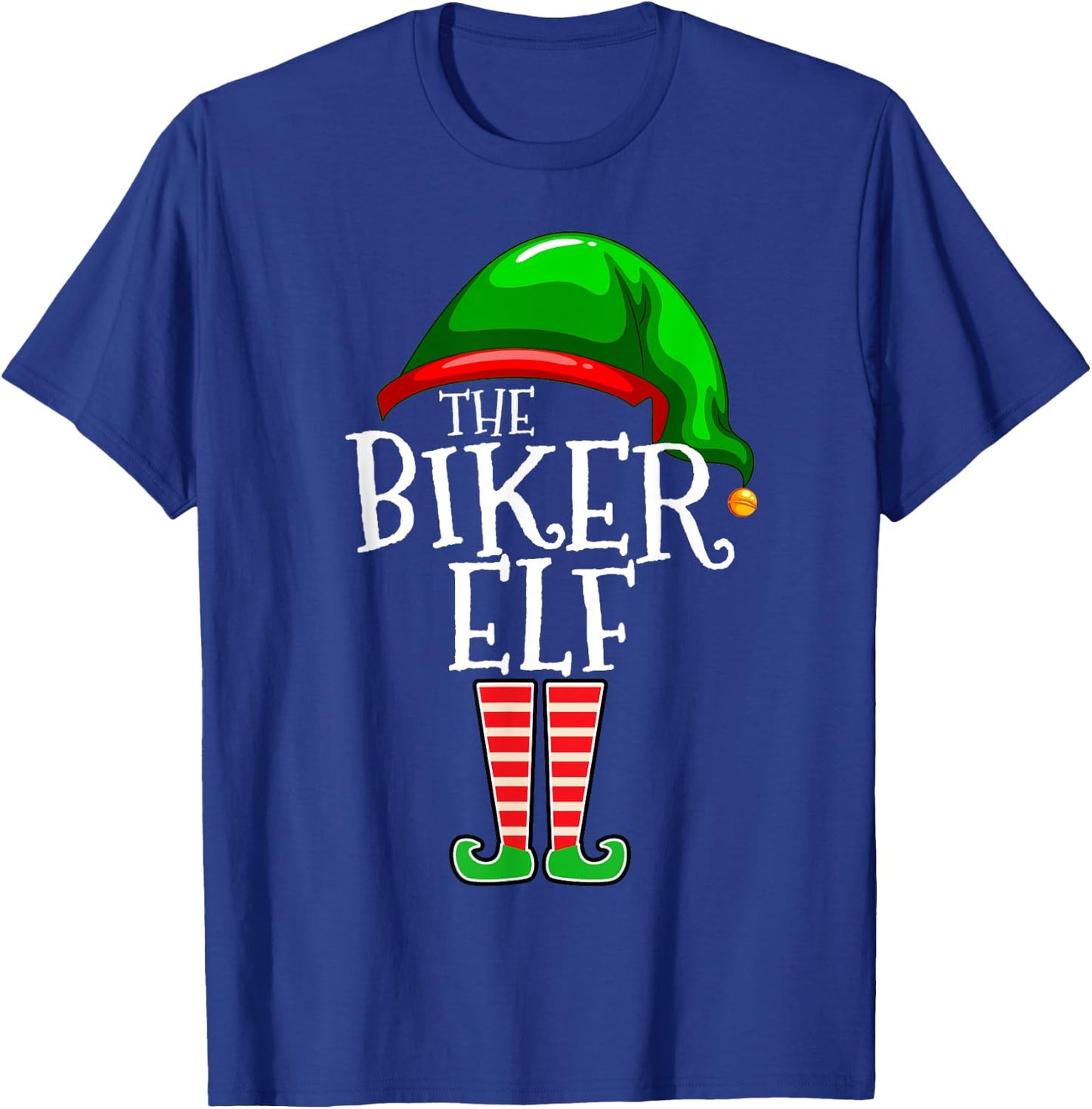 Biker Elf Group Matching Family Christmas Motorcycle T-Shirt - T-Shirt | Royal