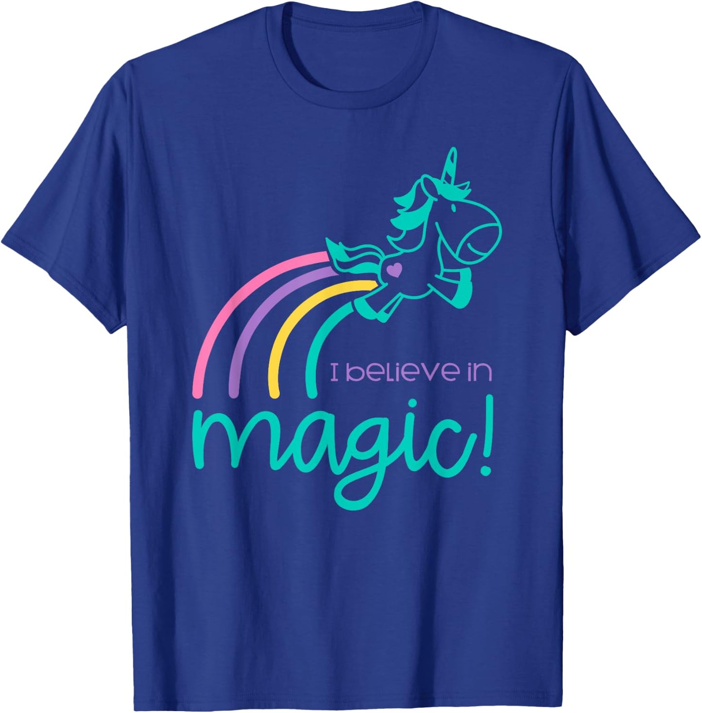I Believe In Magic Colorful Unicorn T-Shirt - T-Shirt | Royal