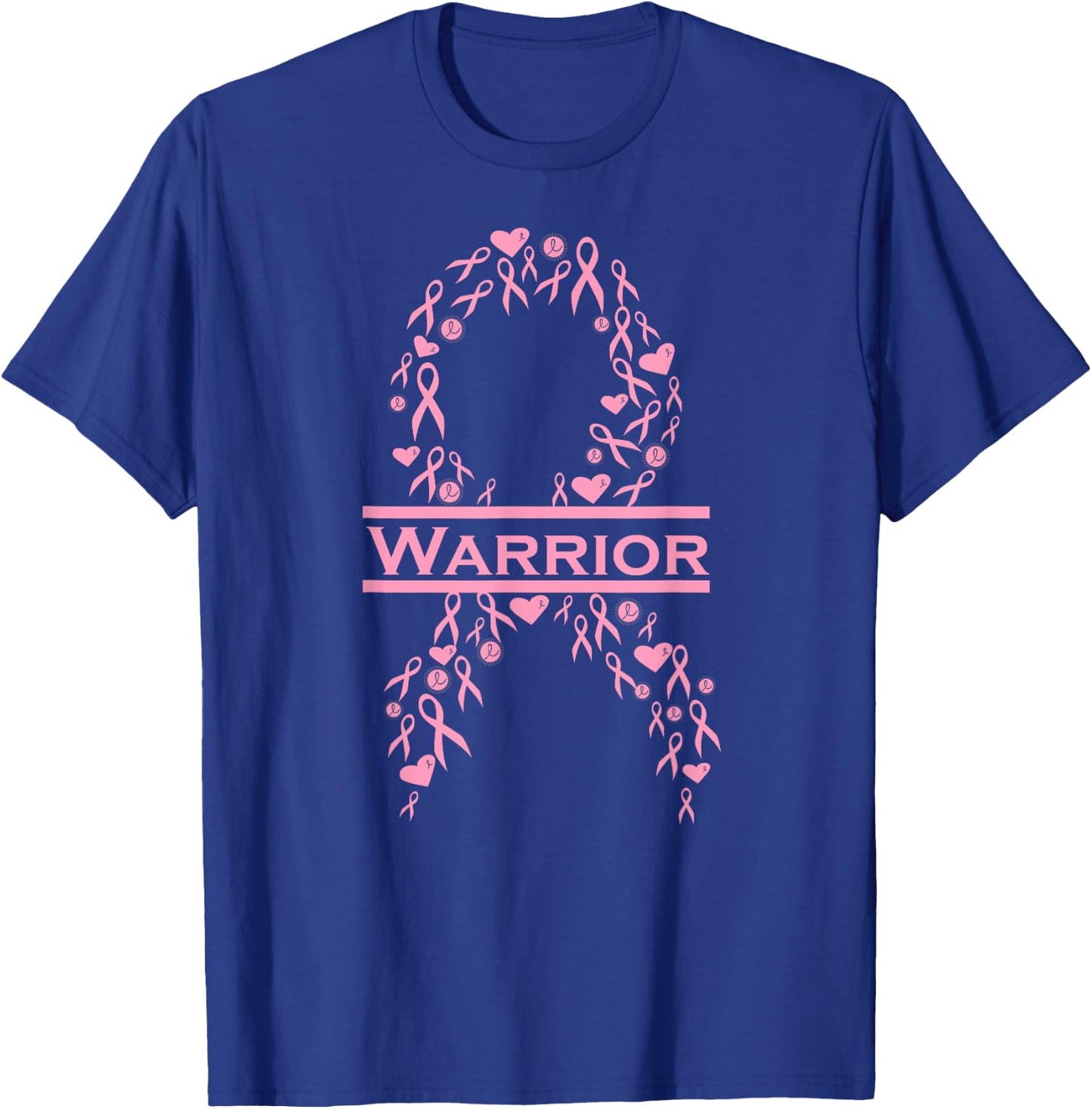 Breast Cancer Awareness Pink Ribbon Warrior T-Shirt - T-Shirt | Royal