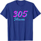 305 Miami Dade County South Beach Pink & Blue Deco Retro Men Women Girls Kids T-Shirt - T-Shirt | Royal