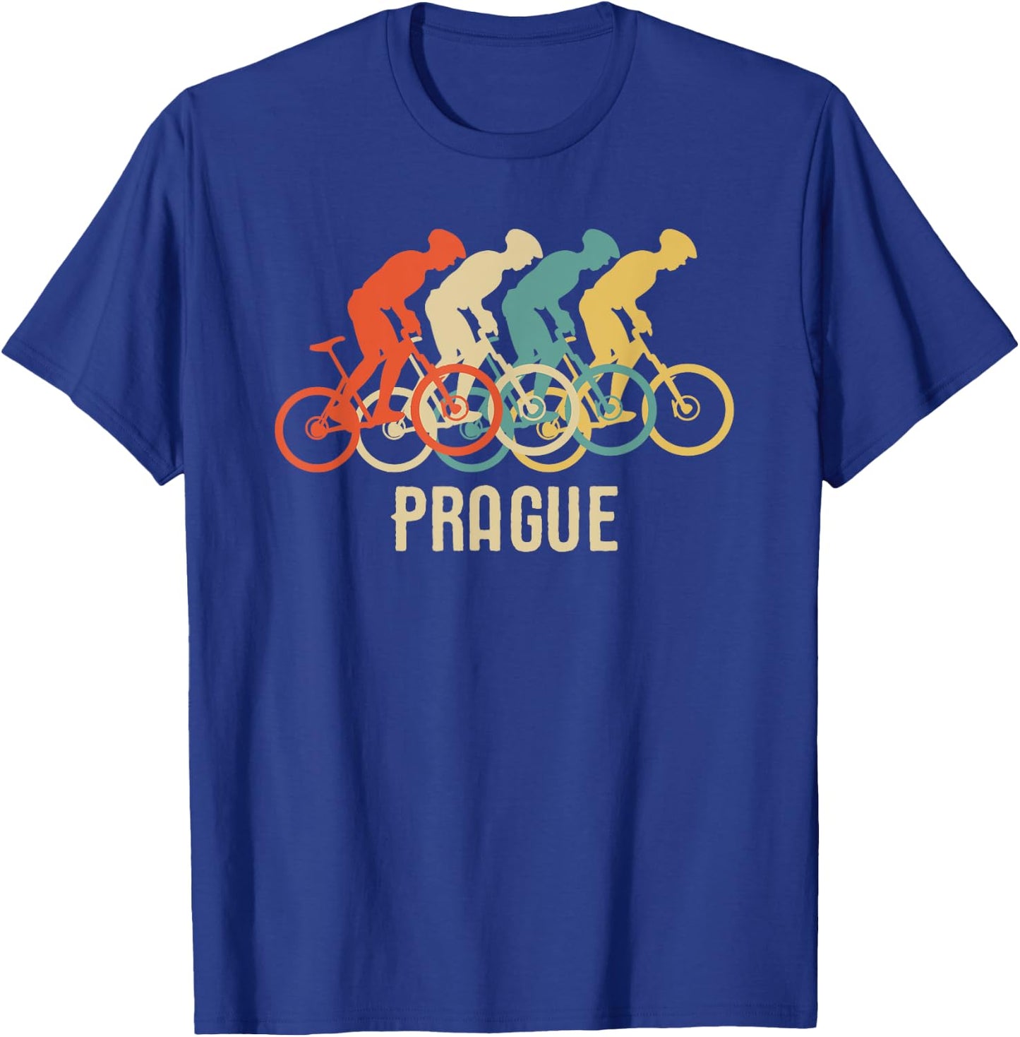Retro Vintage Bike Prague T Shirt T-Shirt - T-Shirt | Royal