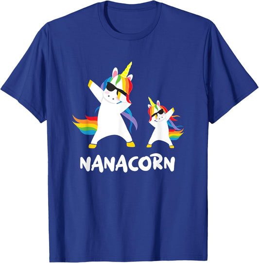 Funny Grandma Nana Gigi Nana Unicorn Nanacorn Dabbing Shirt T-Shirt - T-Shirt | Royal