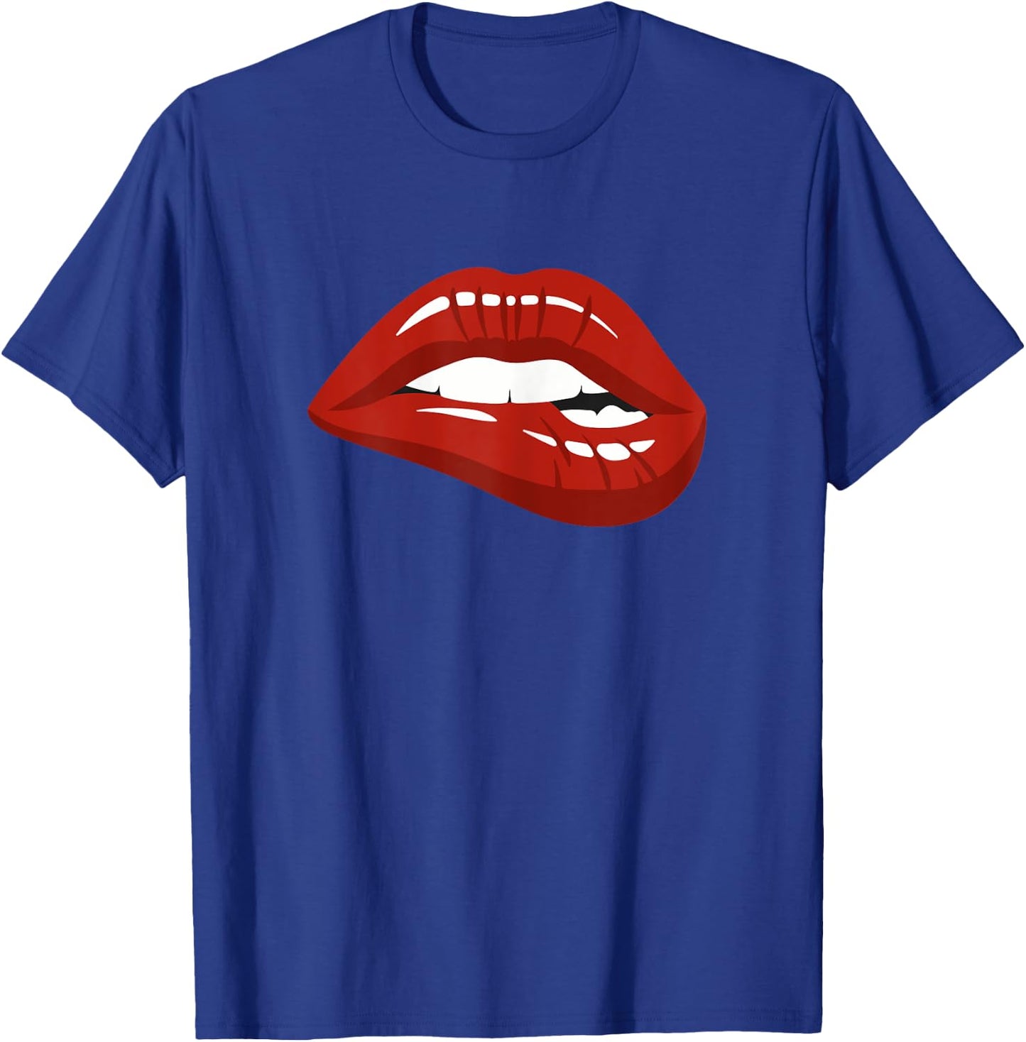 Red Lips Biting Lipstick Makeup T-Shirt - T-Shirt | Royal