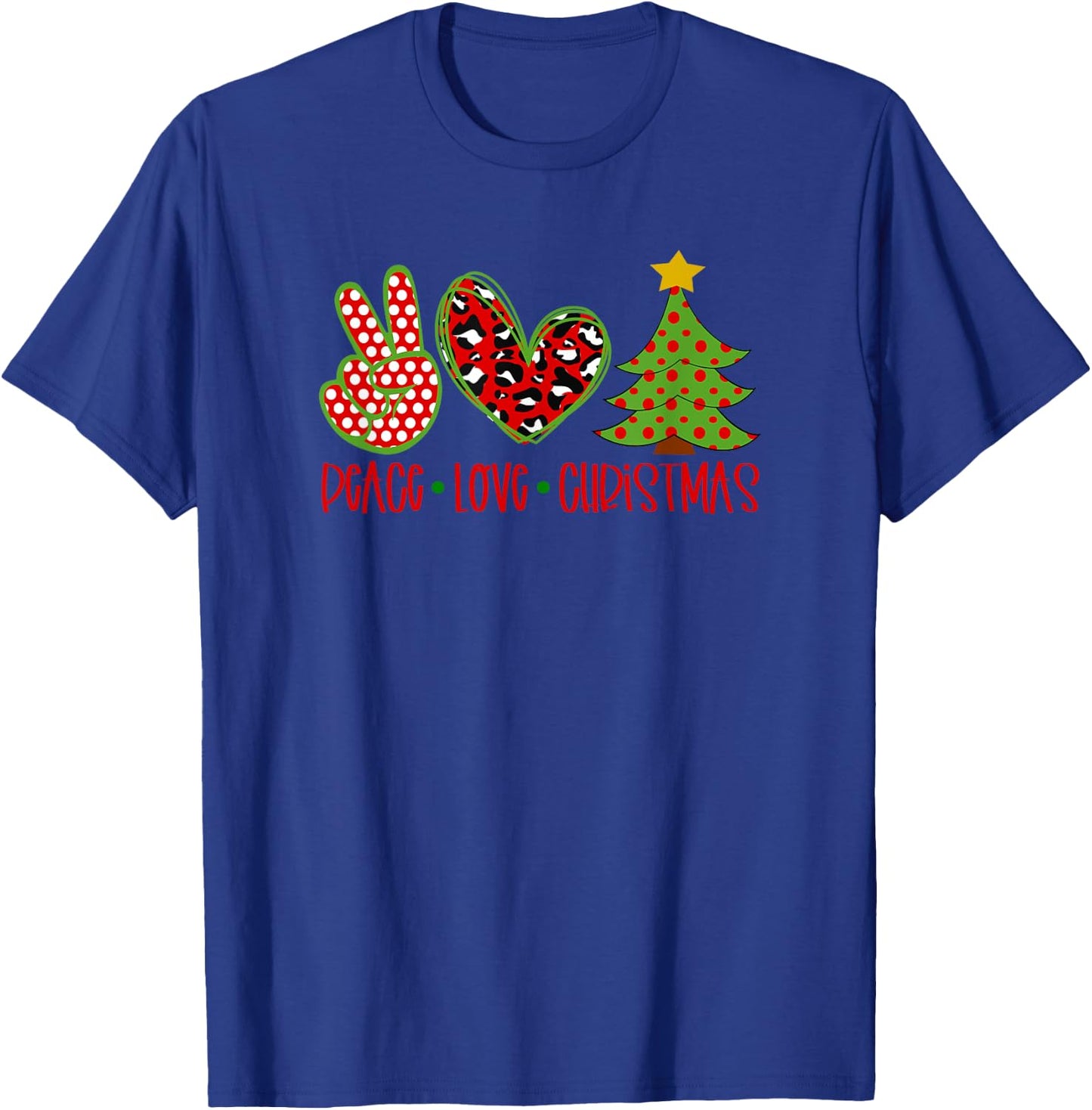 Peace Love Christmas T-Shirt - T-Shirt | Royal