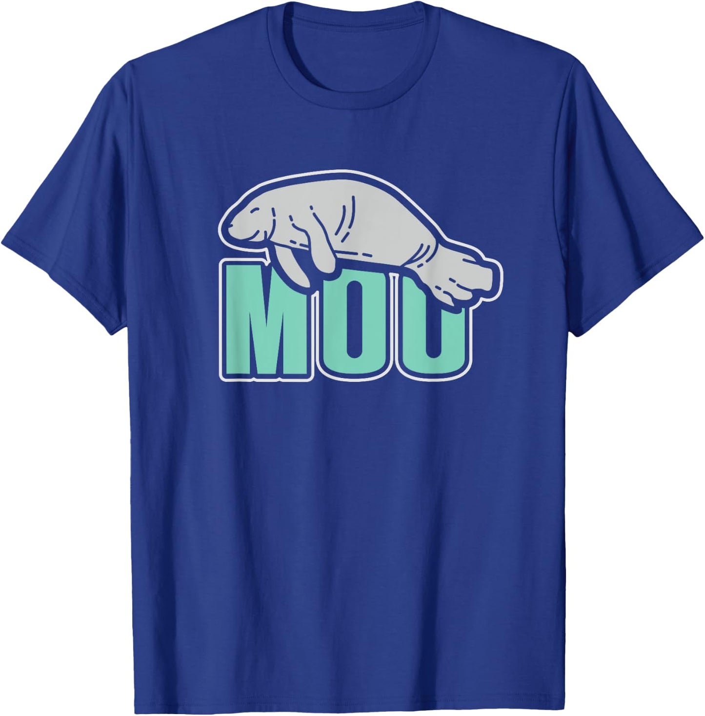 Funny "Moo" Manatee Sea Cow T-Shirt - T-Shirt | Royal