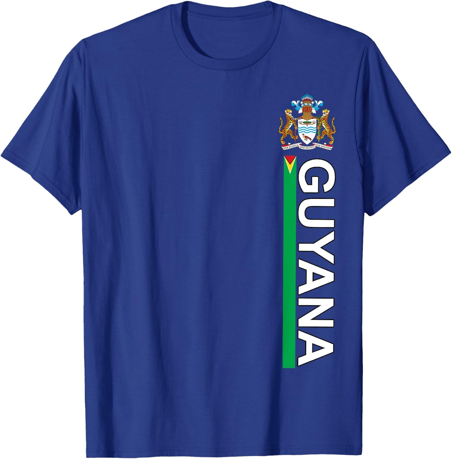 Guyana National Pride Left Side Image Sporty T-Shirt - T-Shirt | Royal