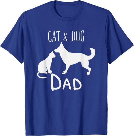 Cat Dog Dad Owner Cute Father Daddy Pet Animal Papa Gift T-Shirt - T-Shirt | Royal