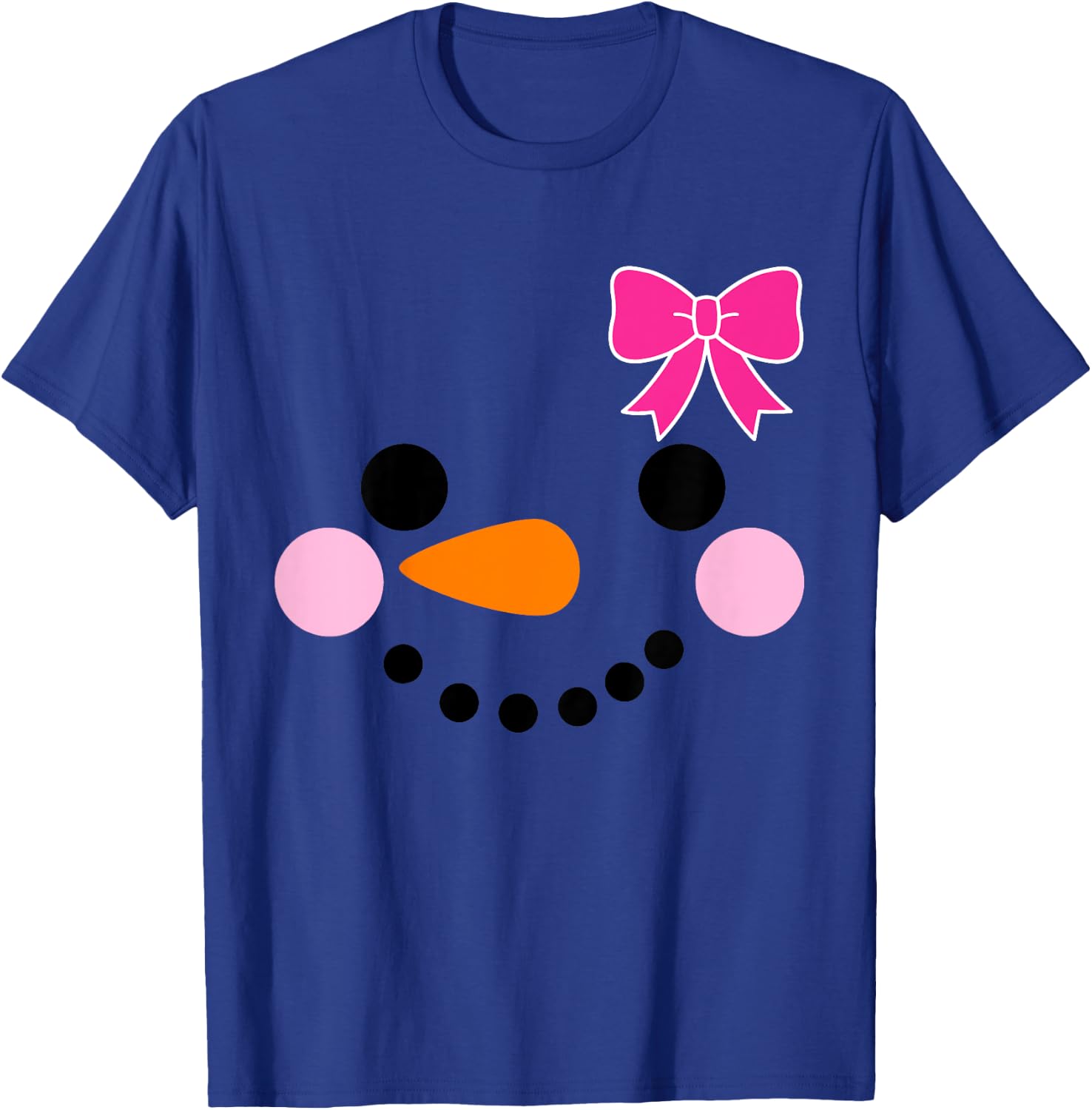 Toddler Snowman with Bow for Girls Christmas T-Shirt - T-Shirt | Royal