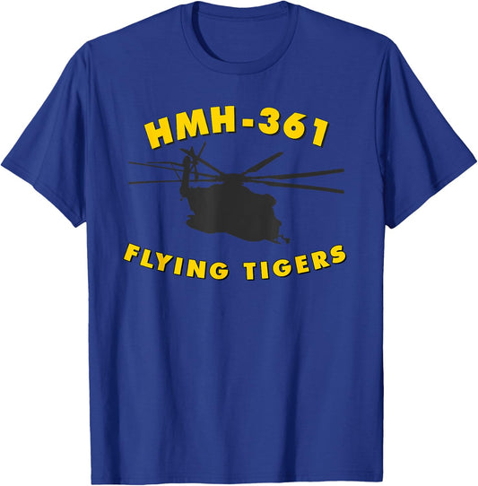 HMH-361 Flying Tigers CH-53 Super Stallion Helicopter T-Shirt - T-Shirt | Royal