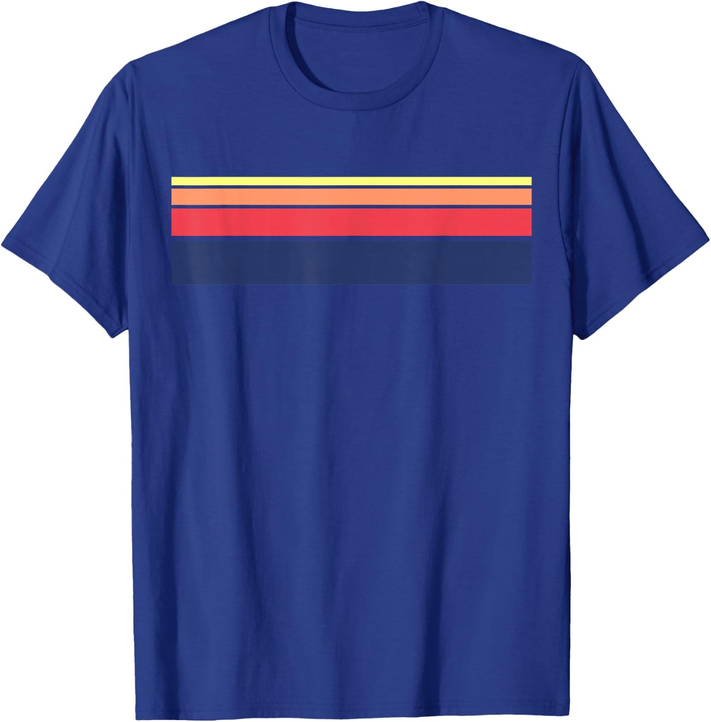 Retro Sunset Color Stripe Pattern T Shirt T-Shirt - T-Shirt | Royal