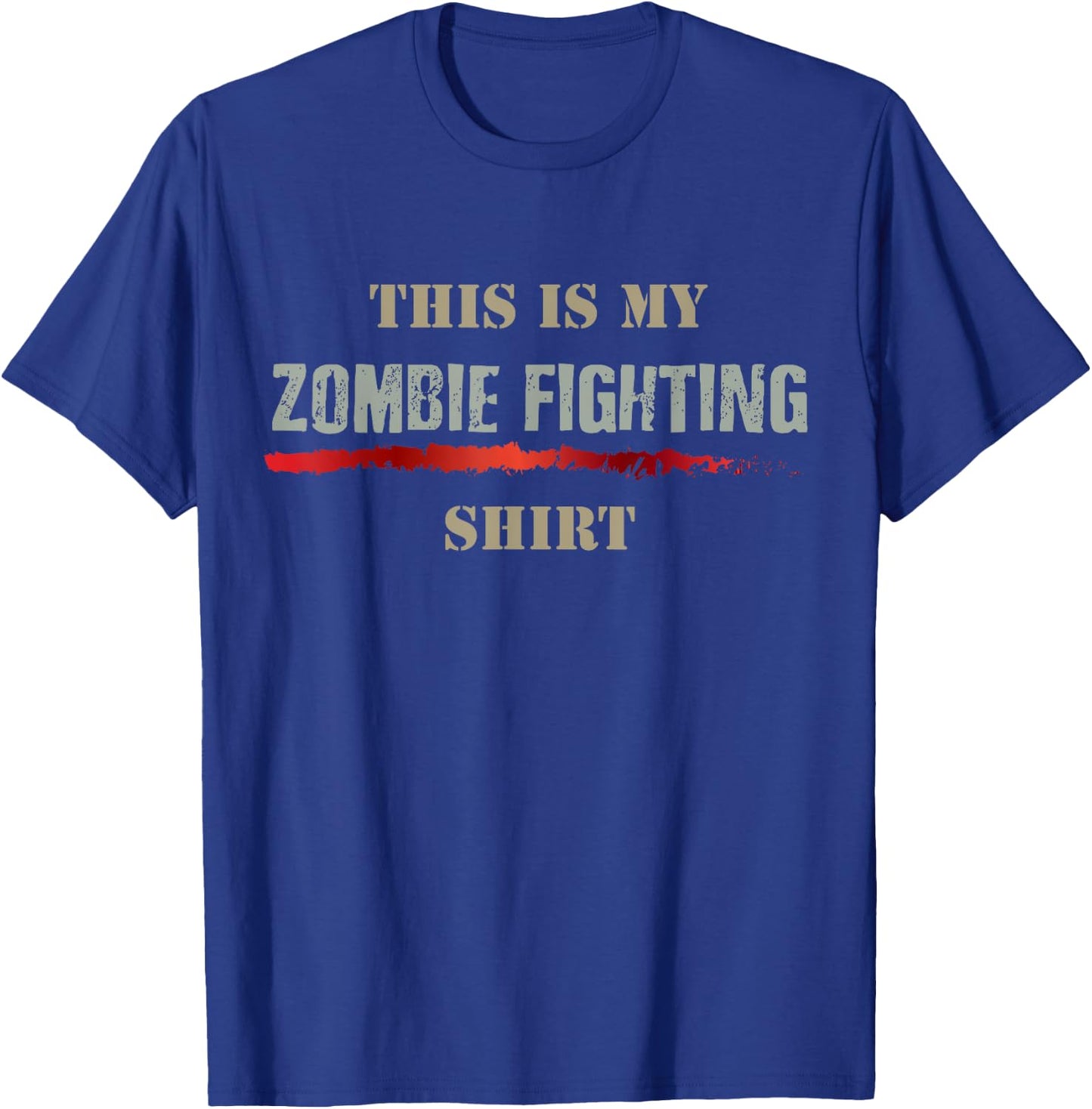 This is My Zombie Fighting Graphic Halloween Costume T-Shirt - T-Shirt | Royal