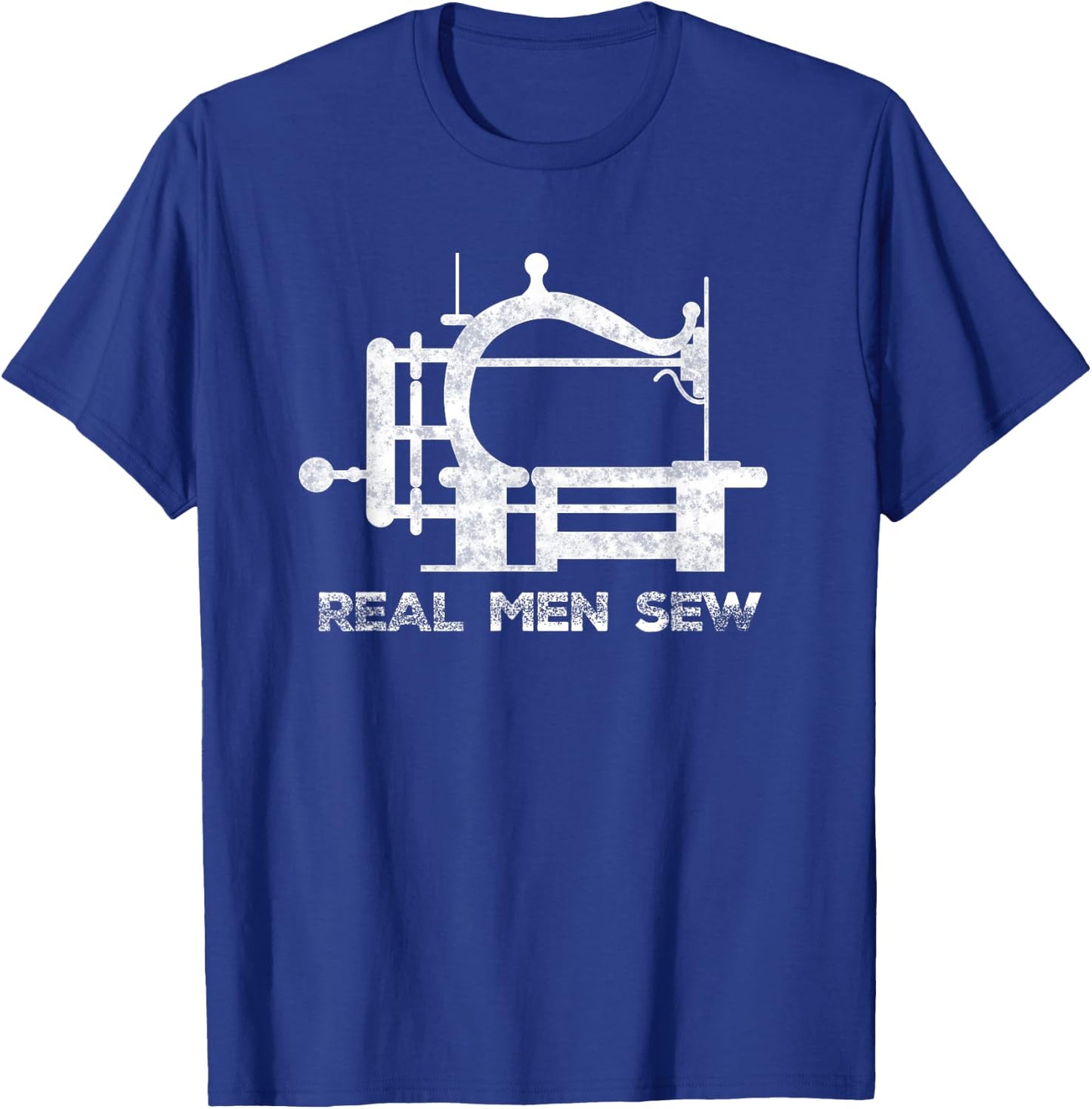 Real Men Sew Vintage Chainstitch Sewing Machine T-Shirt - T-Shirt | Royal