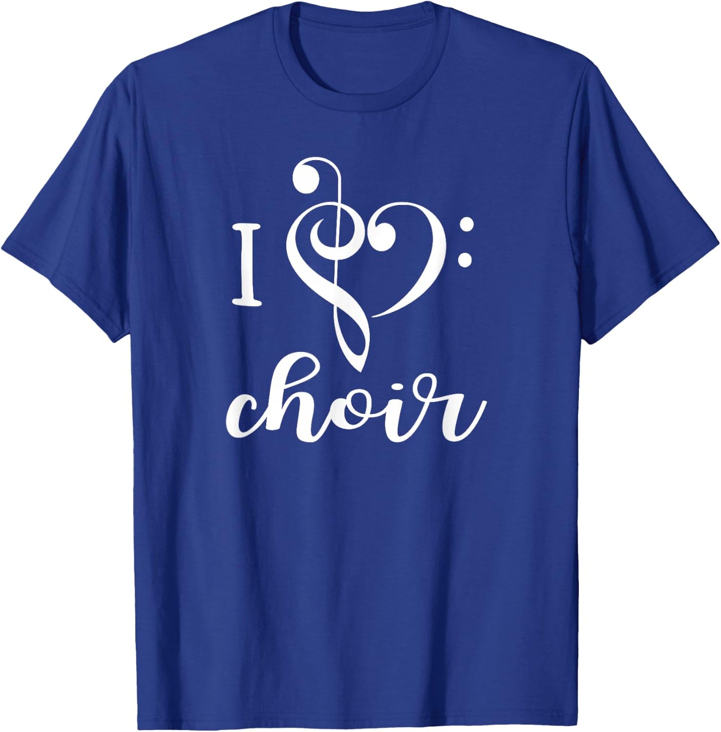 I Heart Choir T Shirt Love Music Chorus Treble Bass Clef T-Shirt - T-Shirt | Royal