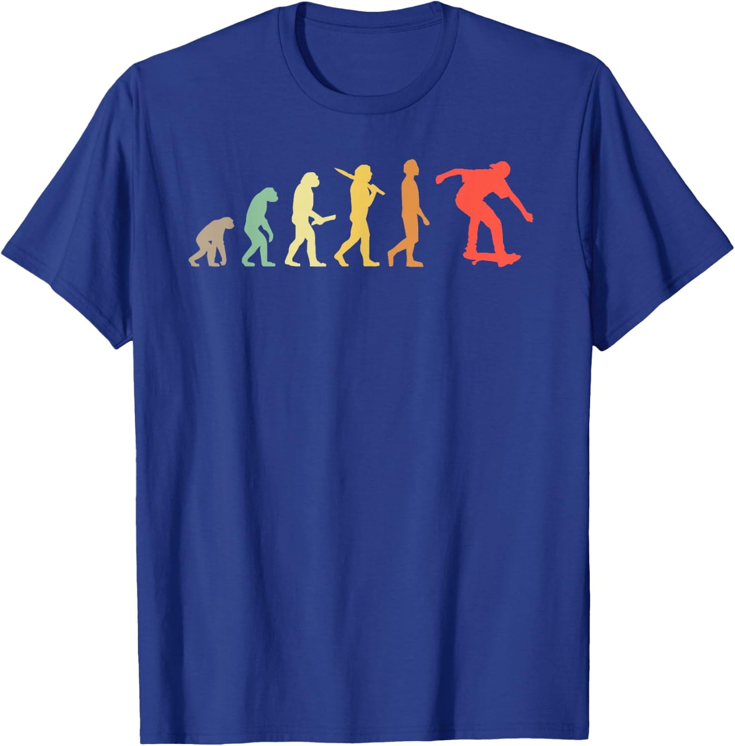 Retro Skating Evolution Gift Skaters & Skateboarders T-Shirt - T-Shirt | Royal