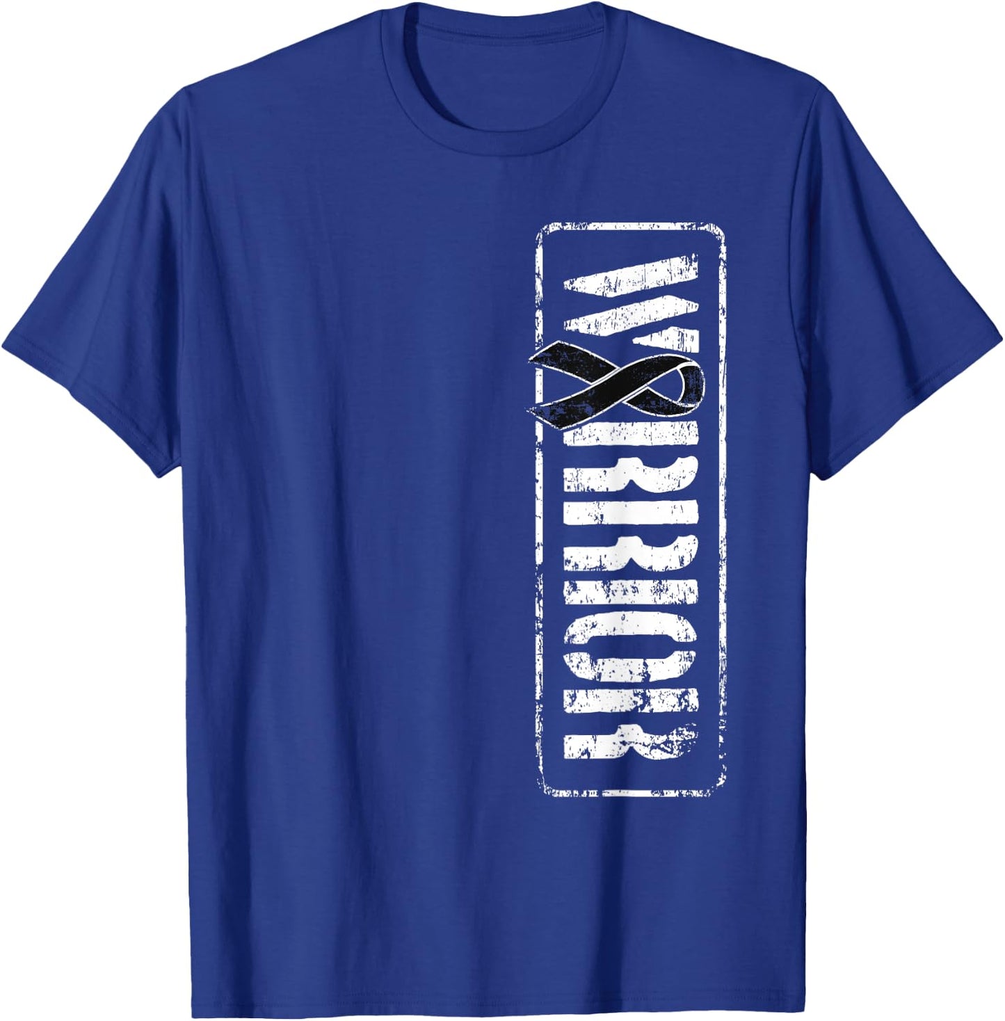 Melanoma Skin Cancer Awareness - Military Warrior Ribbon T-Shirt - T-Shirt | Royal