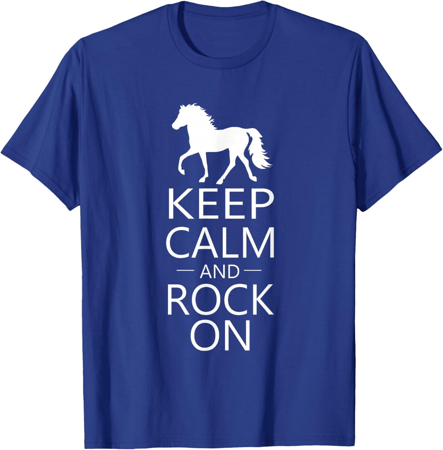 Keep Calm and Rock On | Trending Rocky Mtn Horse RMH T-Shirt - T-Shirt | Royal