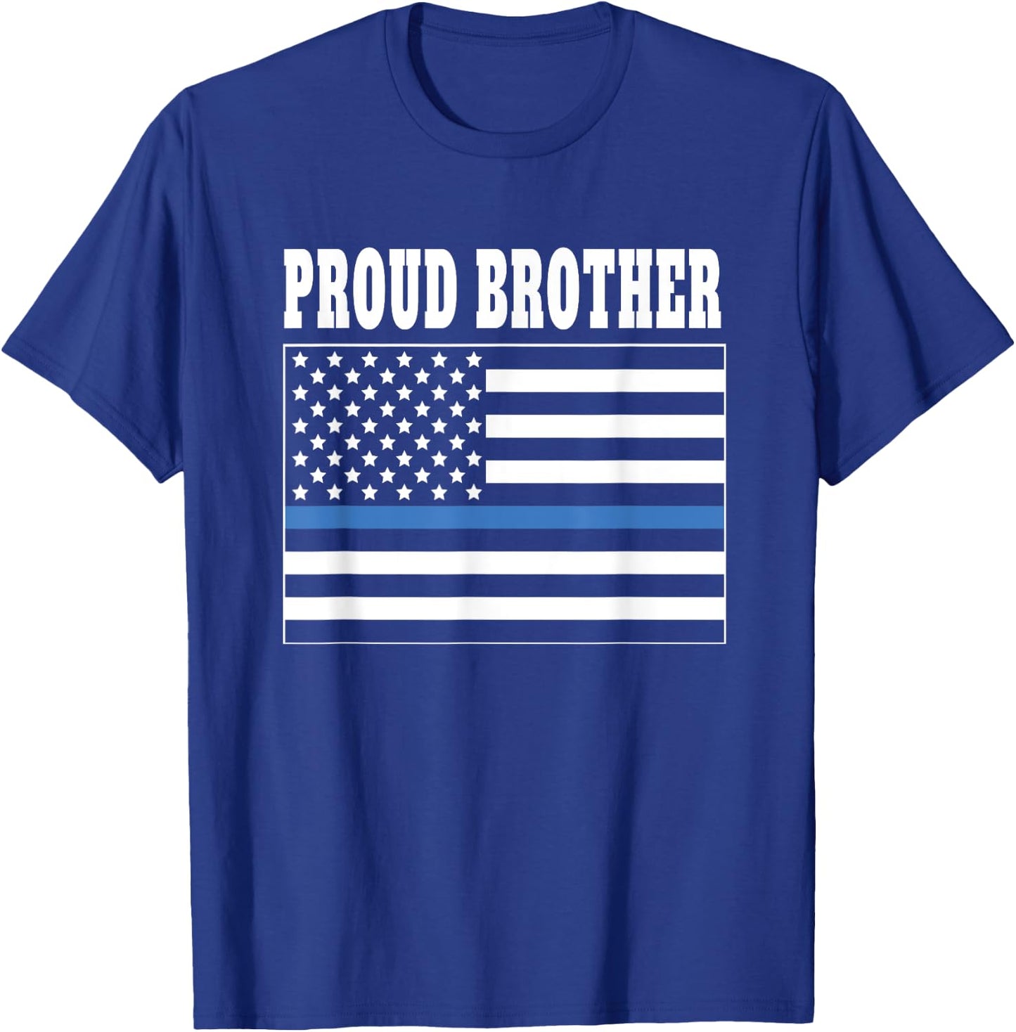 Proud Brother of Police Officer - Law Enforcement Support T-Shirt - T-Shirt | Royal