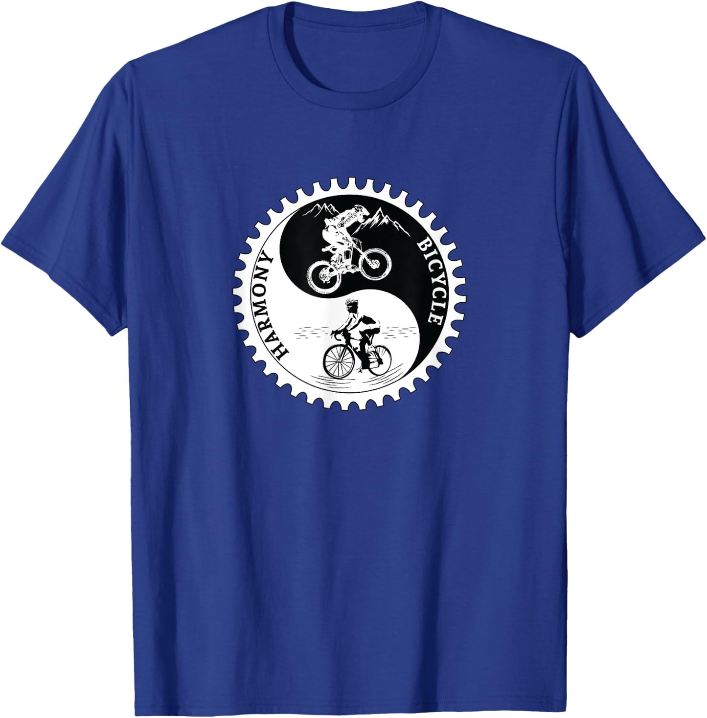 Bicycle Shirt Gift Yin Yang Road And Mountain Bike Month T-Shirt - T-Shirt | Royal