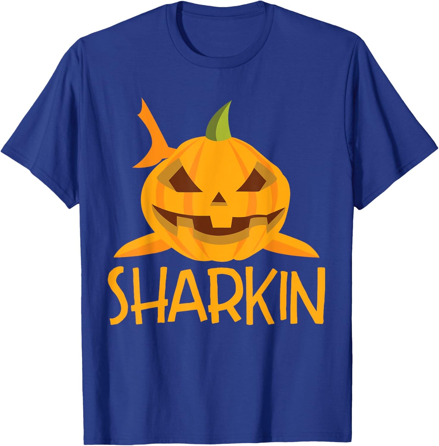 Halloween Shark Sharkin Pumpkin Costume Funny T-Shirt - T-Shirt | Royal