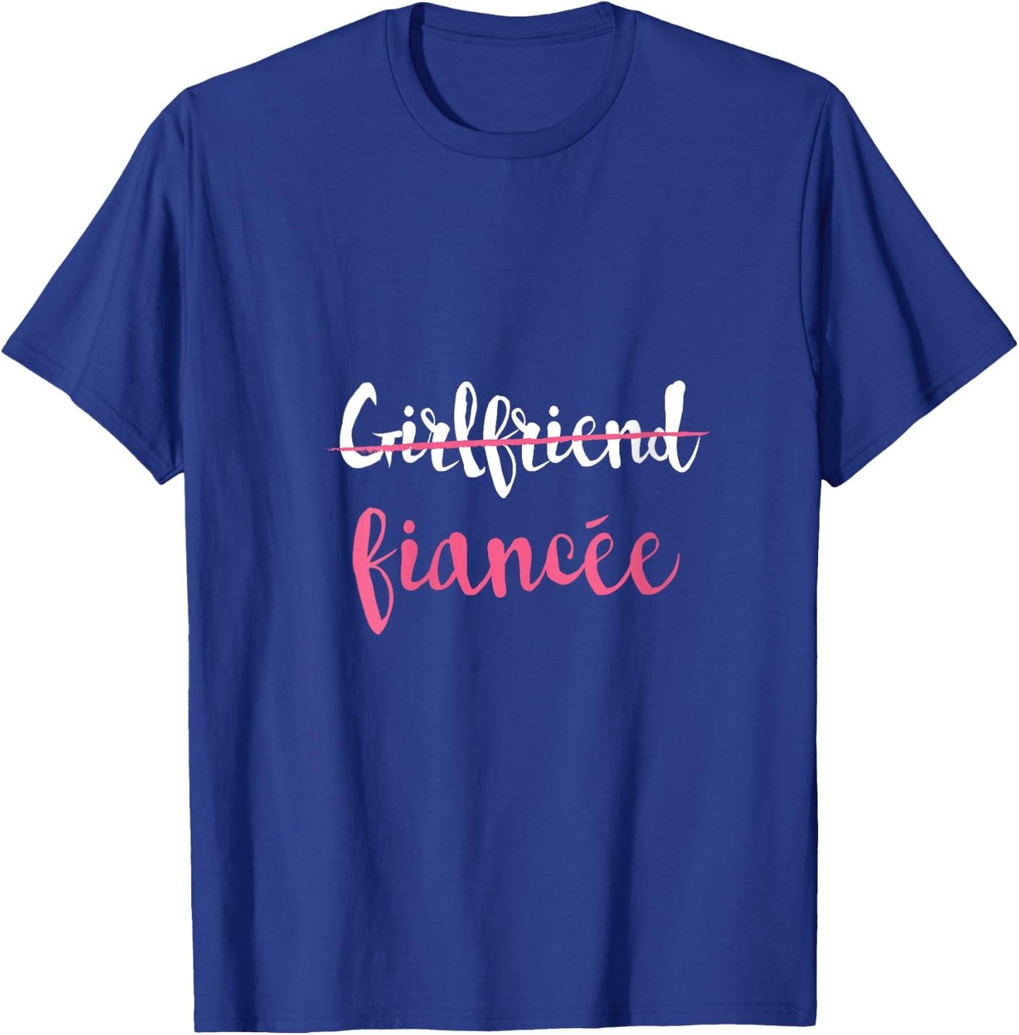 Couple Engagement Just Engaged Girlfriend Fiancee V-Neck T-Shirt - T-Shirt | Royal