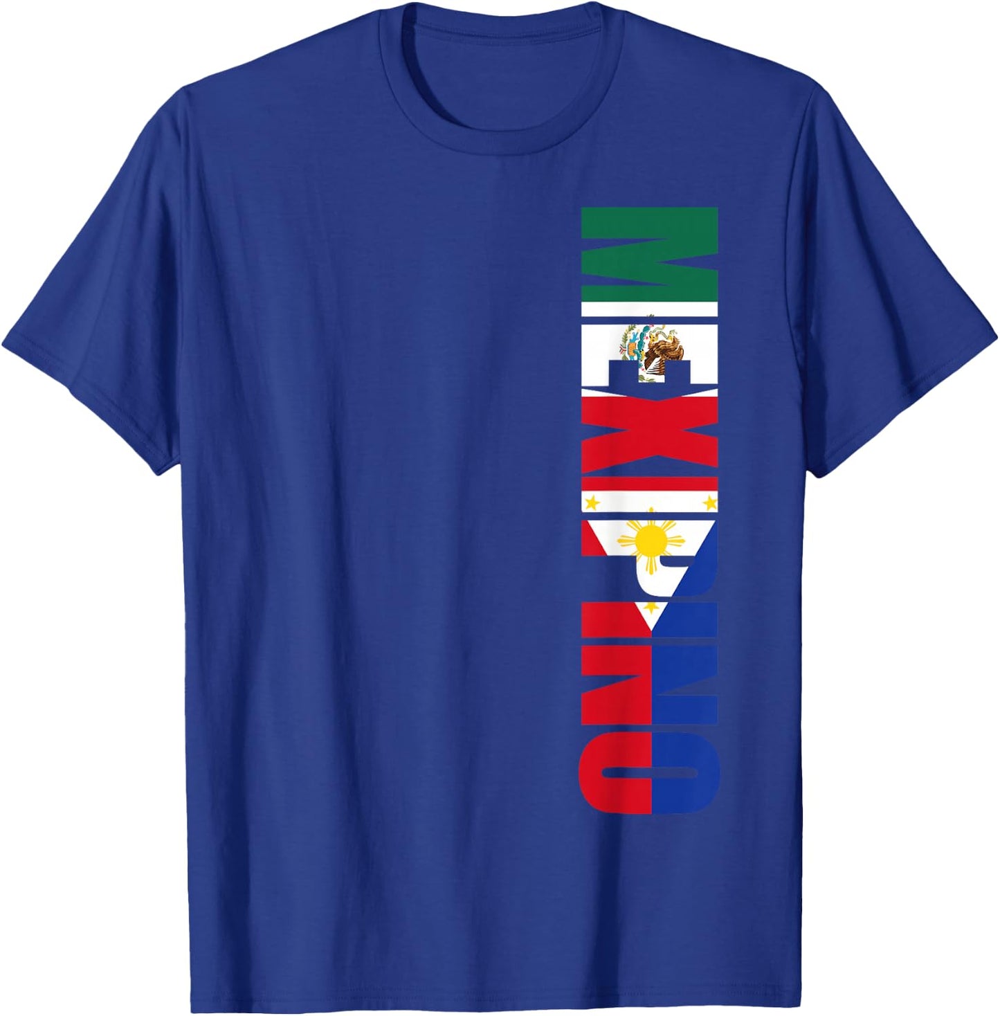 Mexipino Mexican Filipino American Heritage Vertical Shirt T-Shirt - T-Shirt | Royal