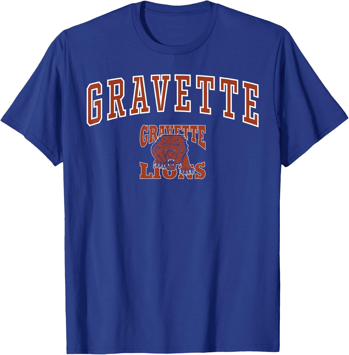 Gravette High School Lions C1 T-Shirt - T-Shirt | Royal