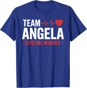 Team Angela Lifetime Member Name T-Shirt - T-Shirt | Royal