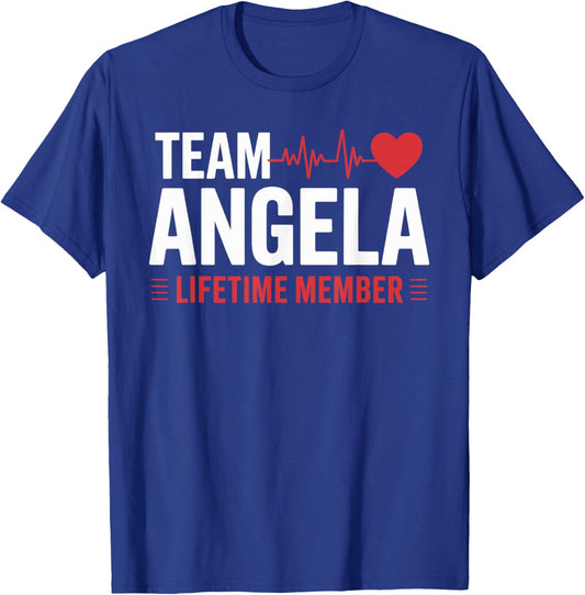 Team Angela Lifetime Member Name T-Shirt - T-Shirt | Royal