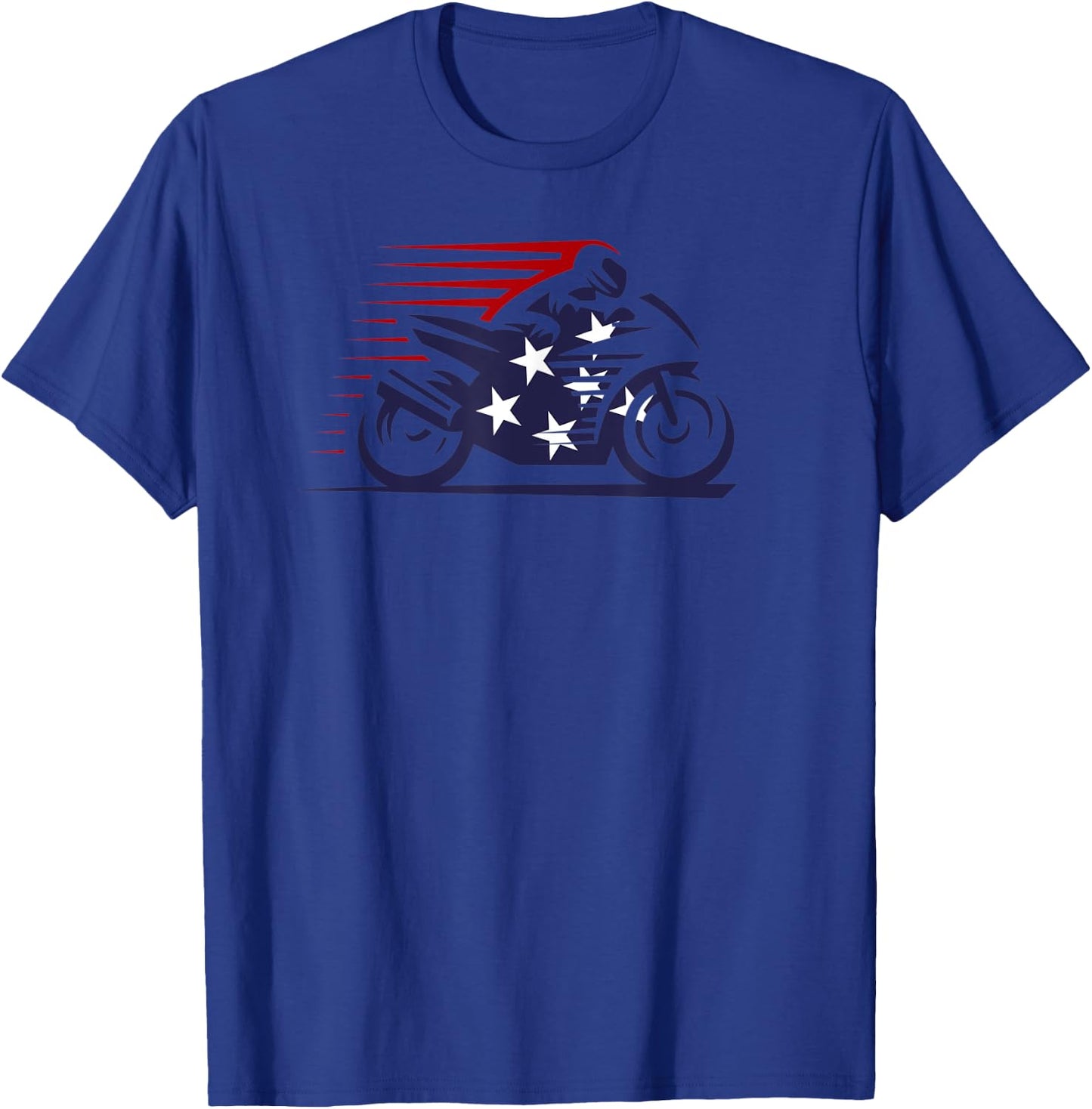 American Flag Super Bike Moto GP independence day Women Kids Men T-Shirt - T-Shirt | Royal