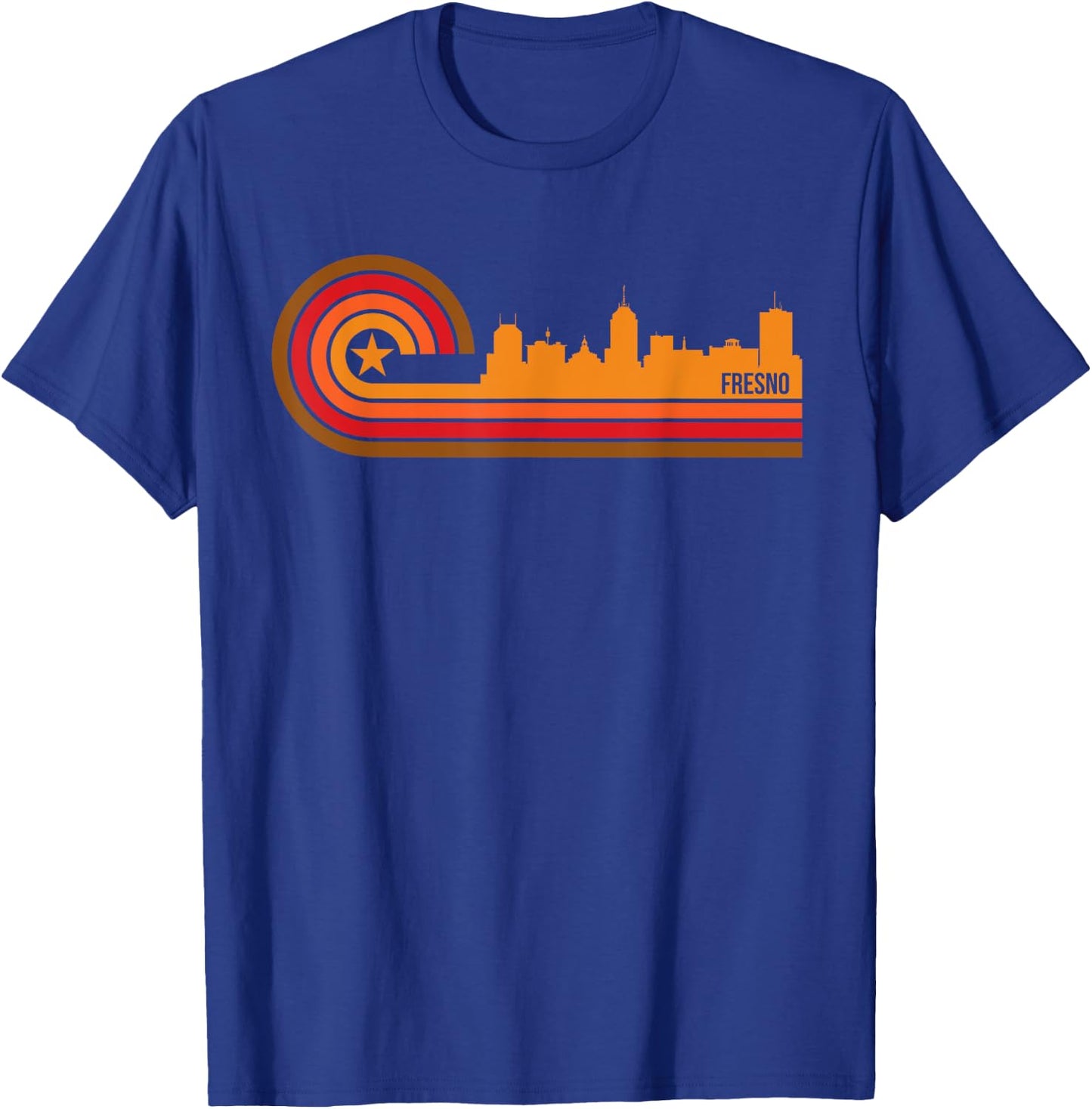 Retro Fresno - Fresno CA Skyline Shirt T-Shirt - T-Shirt | Royal