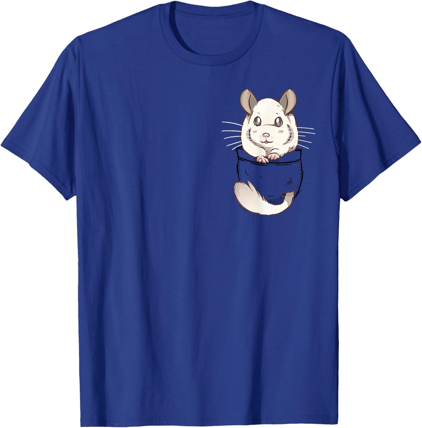 Pocket Cute White Fur Chinchilla T-Shirt - T-Shirt | Royal