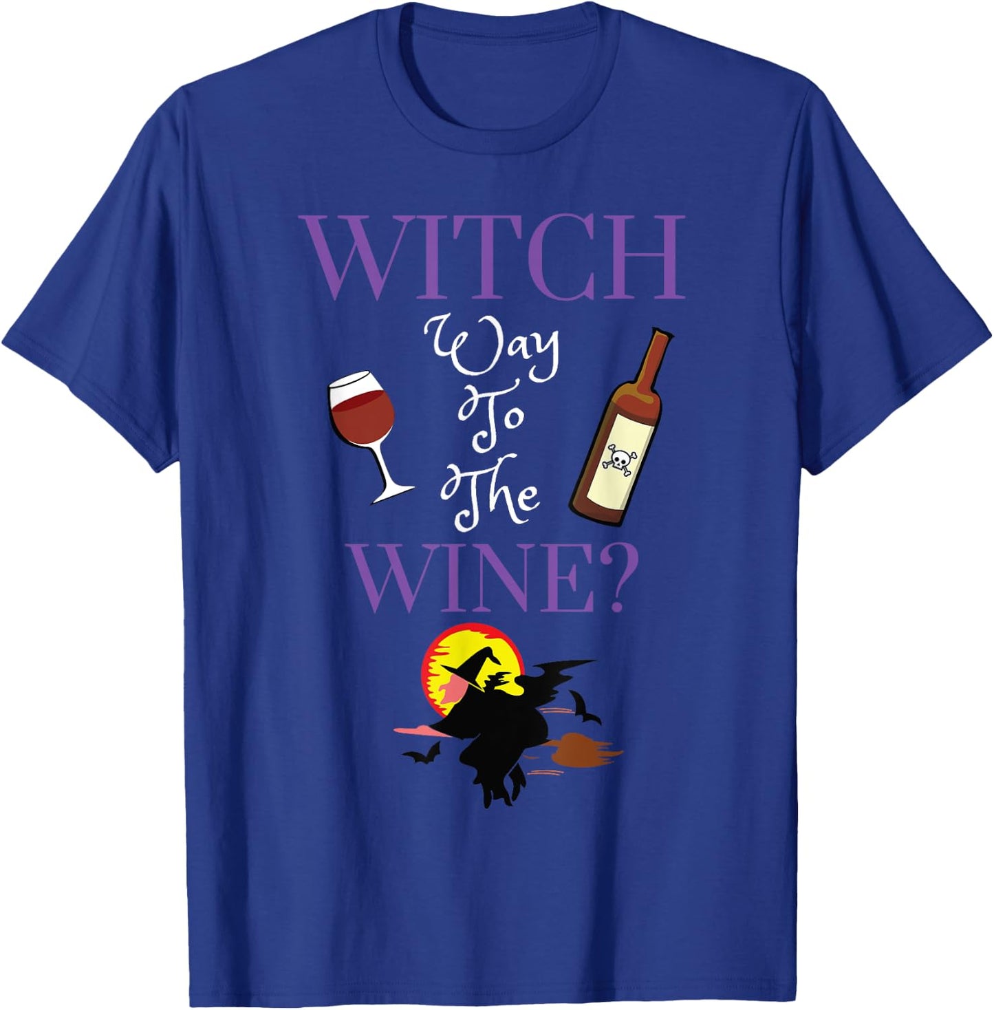 Witch Way To The Wine Women Halloween Booze Drinking Women T-Shirt - T-Shirt | Royal