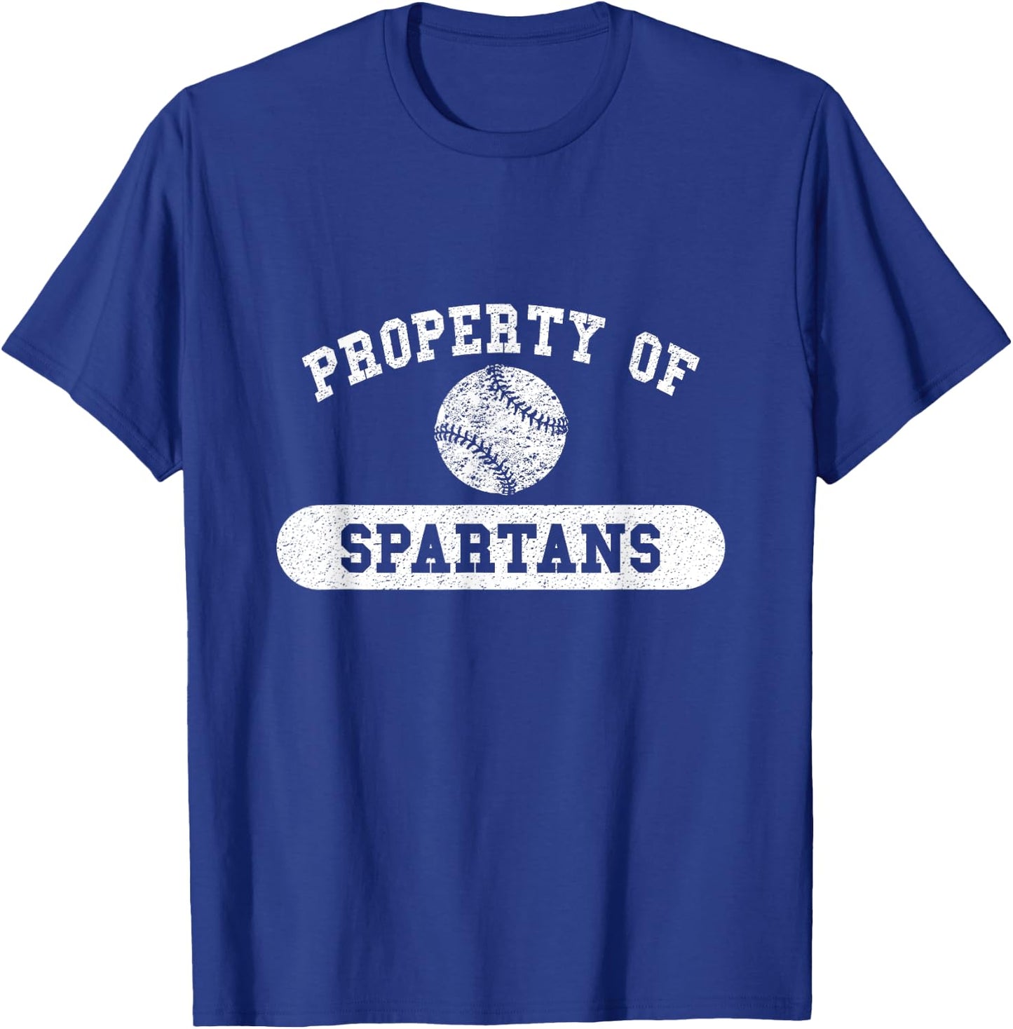 Property of Spartans Baseball T-Shirt - T-Shirt | Royal