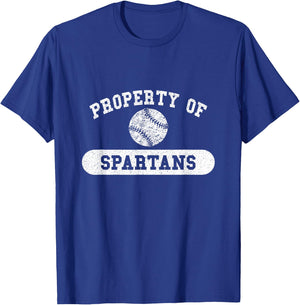 Property of Spartans Baseball T-Shirt - T-Shirt | Royal