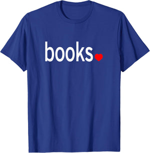 Love Books Shirt Minimalist Nice Book Gift T-Shirt - T-Shirt | Royal