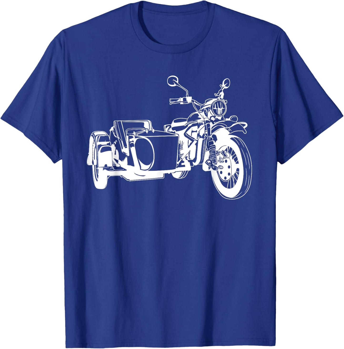 Sidecar Motorcycle Vintage 3-Wheel Motorbike T-Shirt - T-Shirt | Royal