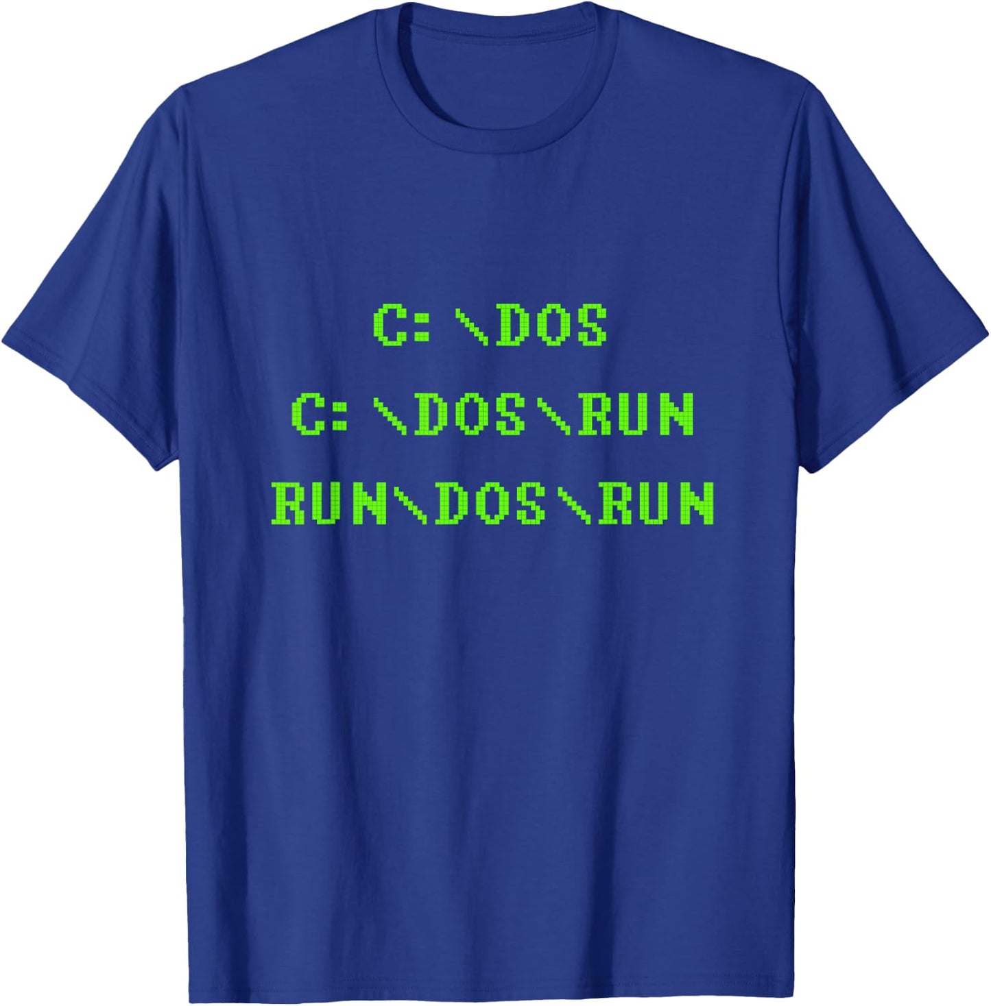 C:DOS C:DOSRUN RUNDOSRUN T Shirt Funny Computer DOS T-Shirt - T-Shirt | Royal