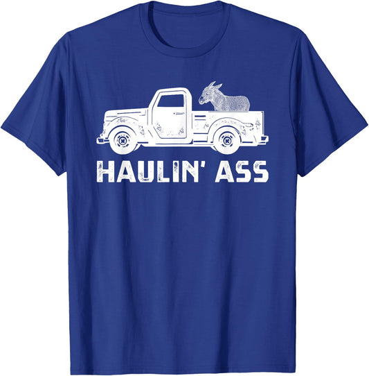 Hauling Ass Truck Donkey In Pickup Truck T-Shirt - T-Shirt | Royal