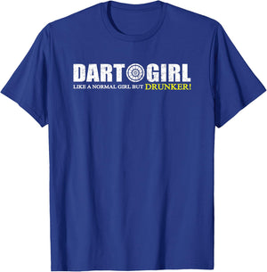 Dart Girl Funny Beer Drinking T-Shirt - T-Shirt | Royal